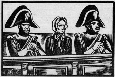 1825年11月、雇い主の近くで起きた幼児殺害事件の裁判で証言台に立ったアンリエット・コルニエのケース。イラストは1931年の "Le petit journal illustrious "より引用。 作： 匿名匿名