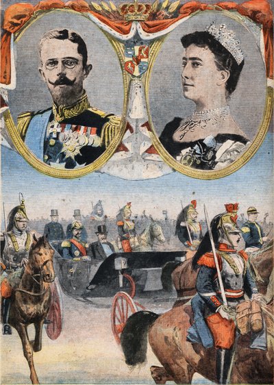 フランスのホテです。国王グスタフ5世（1858-1950）とスエードの女王ヴィクトリア（Viktoria de Bade 作： Anonymous Anonymous