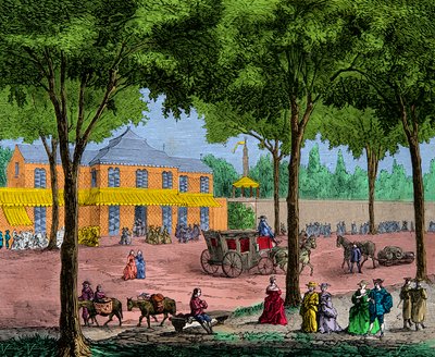 1780年、パリのテンプル大通りのトルコ風カフェ、エングレーヴィング、プライベート・コレクション 作： Anonymous Anonymous