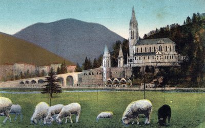 1900年頃のルルド（Hautes Pyrenees）のバジリカ（65）。 作： Anonymous Anonymous