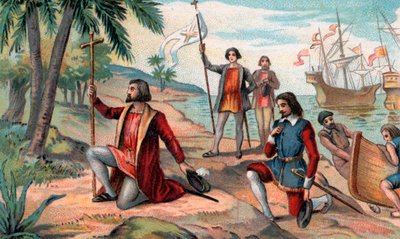 クリストファー・コロンブス（Christopher Columbus, Cristoforo Colombo, Cristobal Colon）（1451-1506）の新大陸上陸について 作： Anonymous Anonymous