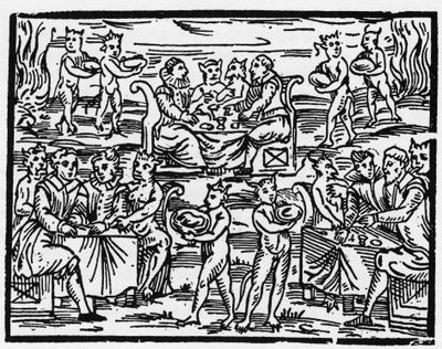 安息日の魔女の食事 - 魔女の悪とその救済を扱った「Compendium Maleficarum」Francesco Maria Guazzo or Guaccio or Guaccius (15??-16?) 1608年 個人蔵 作： Anonymous Anonymous