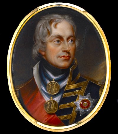 ホレイショ・ネルソン中将 (アドミラル・ネルソン) (1758-1805) - 磁器に匿名のグワッシュ 作： Anonymous Anonymous