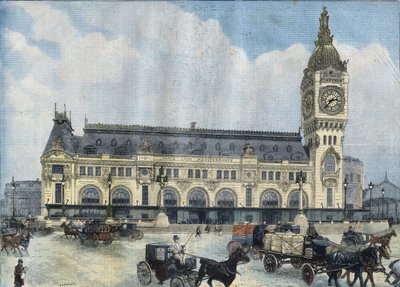 1902年、パリのリヨン駅の風景。"Le Peute Parisien "に掲載された版画 作： Anonymous Anonymous