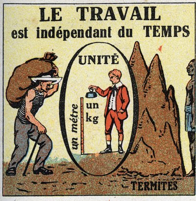 仕事と力：仕事は時間に依存する。1925年の匿名のイラスト。個人蔵。 作： Anonymous Anonymous