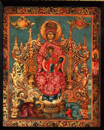 神の母ペチェルスカヤ、18世紀 作： Anonymous Russian icon painter
