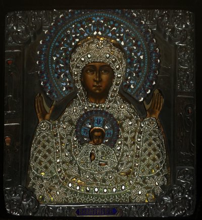 サインの聖母、18世紀初頭。 作： Anonymous Russian icon painter