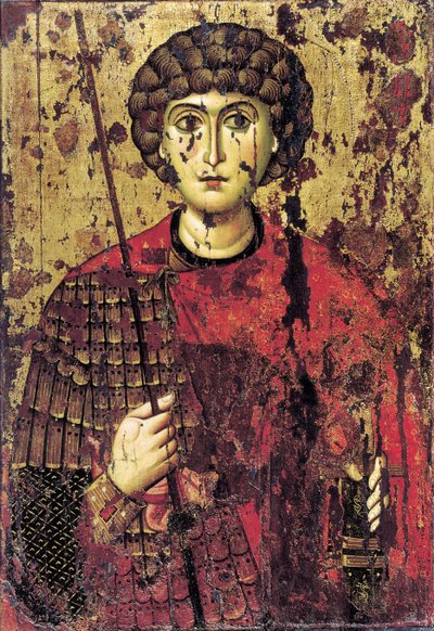 セントジョージ、12世紀 作： Anonymous Russian icon painter