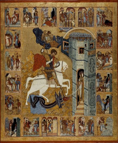 聖ジョージと彼の人生の場面 作： Anonymous Russian icon painter