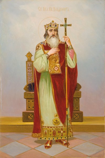 聖大公ウラジミールスヴィアトスラビッチ、20世紀初頭 作： Anonymous Russian icon painter