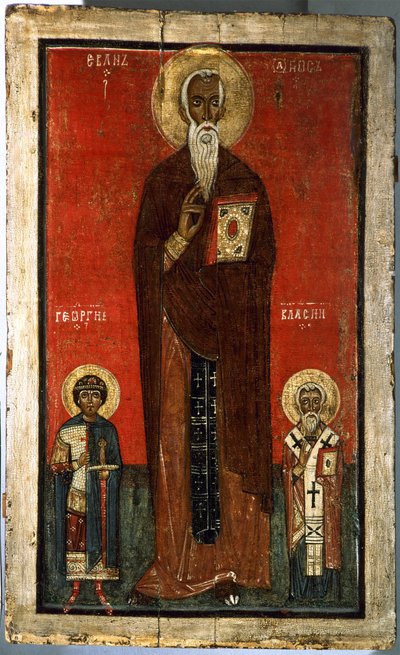 セントジョンクリマカスとセントジョージおよびセントブレーズ、13世紀後半 作： Anonymous Russian icon painter