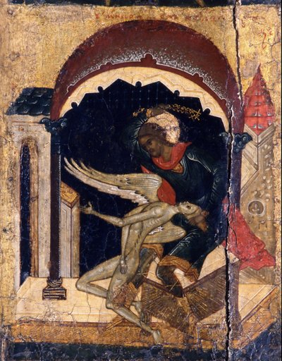 聖ニケタスヴァンキシングサタンディテール、16世紀 作： Anonymous Russian icon painter