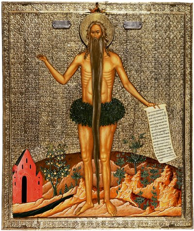 聖オヌフリウス、1670年代 作： Anonymous Russian icon painter