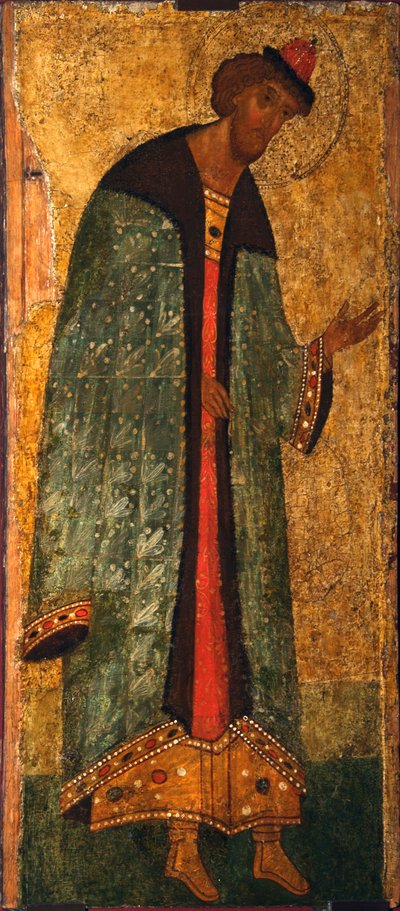 聖プリンスボリス、15世紀 作： Anonymous Russian icon painter