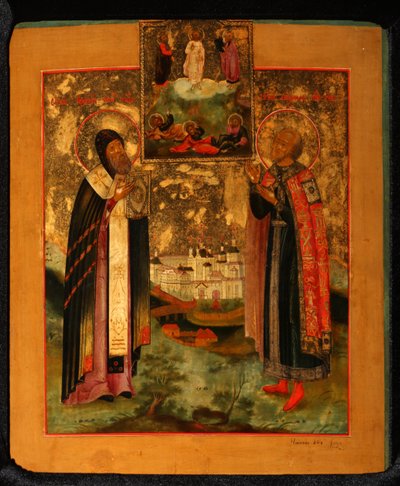 トヴェリの聖者司教アルセニウスとトヴェリのミカエル王子、1802年 作： Anonymous Russian icon painter