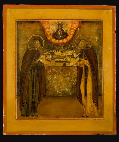 聖人ゾシマとソロフキのサヴァティ、18世紀後半。 作： Anonymous Russian icon painter