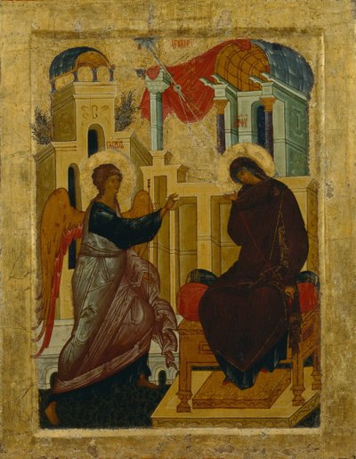 受胎告知、1497 作： Anonymous Russian icon painter