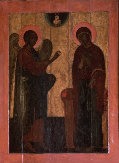 ウスチュグの受胎告知、16世紀の後半。 作： Anonymous Russian icon painter