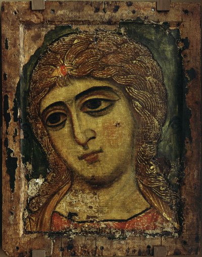 大天使ガブリエル黄金の髪の天使、約1200 作： Anonymous Russian icon painter