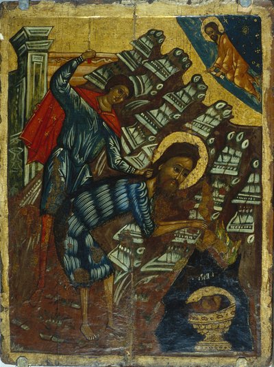 洗礼者聖ヨハネの斬首、16世紀の後半。 作： Anonymous Russian icon painter