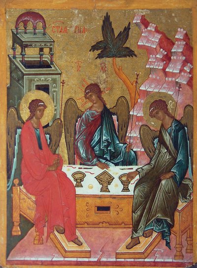 聖三位一体、15世紀 作： Anonymous Russian icon painter
