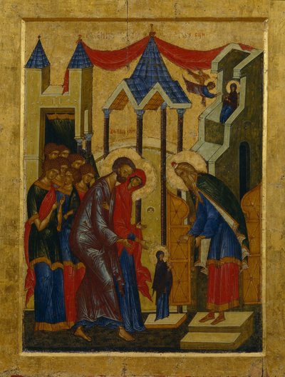神殿でのプレゼンテーション 作： Anonymous Russian icon painter