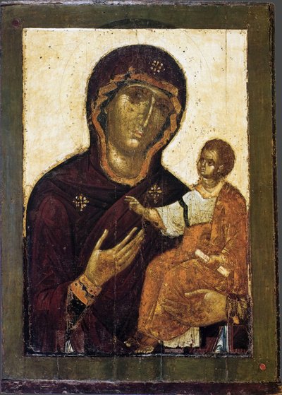 12世紀の聖母ホデゲトリア 作： Anonymous Russian icon painter