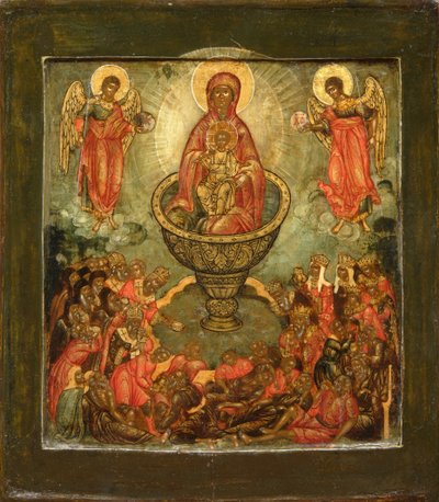 Theotokos生命を与える春、17世紀の終わり。 作： Anonymous Russian icon painter