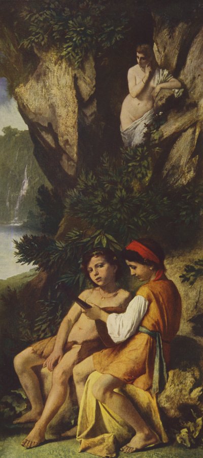 音楽を作る子供たち (油絵) 作： Anselm Feuerbach
