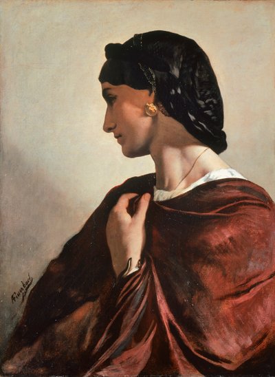 ナンナの肖像、1861年頃、Anselm Friedrich Feuerbach (1829-1880) 作、キャンバスに油彩、73x55 cm 作： Anselm Feuerbach
