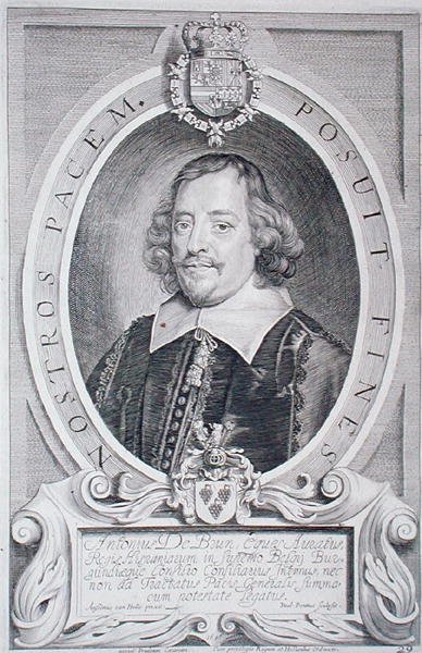 アントワーヌ・ド・ブラン博士（1599-1654）、パウルス・ポンティウス（1603-58）が1706年に出版した「Portraits des Hommes Illustres」より（エングレーヴィング） 作： Anselmus van (after) Hulle