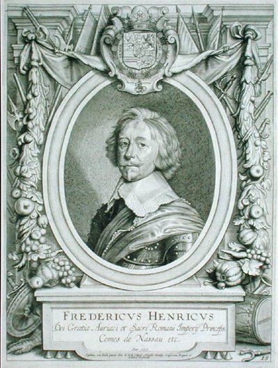 フレデリック・ヘンリー（1584-1647）ナッサウ＝ディレンブルク伯爵、1706年出版の「Portraits des Hommes Illustres」より（彫刻作品） 作： Anselmus van (after) Hulle