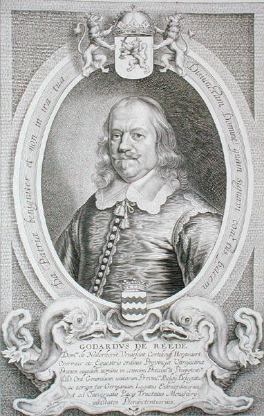 ゴダート・ファン・リード（1588-1648）『Portraits des Hommes Illustres』より、コルネリス・ガレ作、1706年発行（エングレーヴィング）。 作： Anselmus van (after) Hulle
