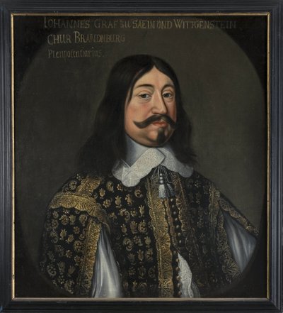 Jean VIII comte de Sayn Wittgenstein Hohenstein - Sayn-Wittgenstein-Hohenstein伯爵John VIII (1601-1657)の肖像、Hulle, Anselm van, after (1601-1674)によるもの。油彩・キャンバス寸法：73x64cmストックホルム国立博物館 作： Anselmus van (after) Hulle