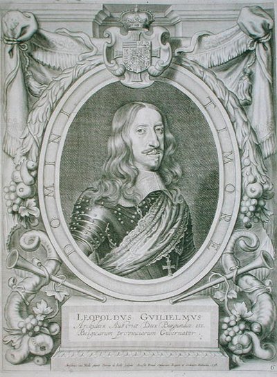 レオポルド1世 (1640-1708) 神聖ローマ皇帝 (1658-1705) ペトルス・デ・アイオデが1706年に出版した「Portraits des Hommes Illustres」より (エングレーヴィング) 作： Anselmus van (after) Hulle