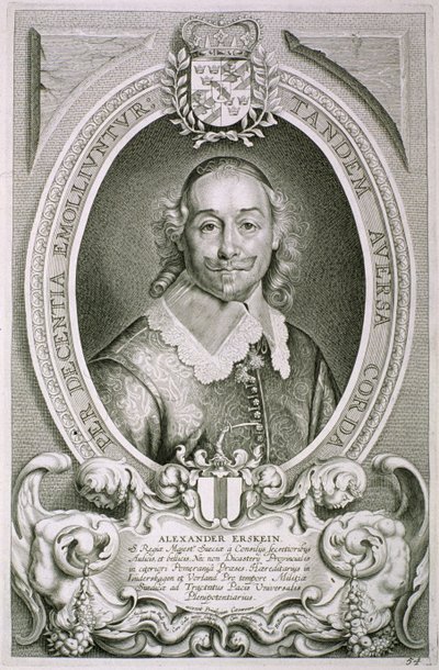 Cornelis Galleによって彫刻された「イラストリアスな男性の肖像」からのAlexander Erskein（d.1656）は1706年に出版されました 作： Anselmus van Hulle