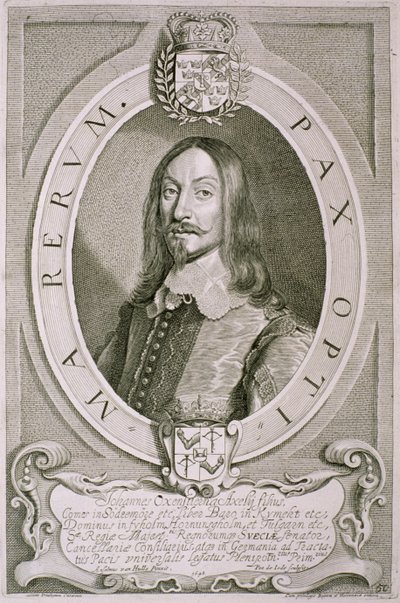 ヨハン・アクセルソン・オクセンティエナ（1611-57）ソデルモア伯爵、ペトルス・ド・イオデによって彫刻された「Portraits des Hommes Illustres」から1706年に出版 作： Anselmus van Hulle