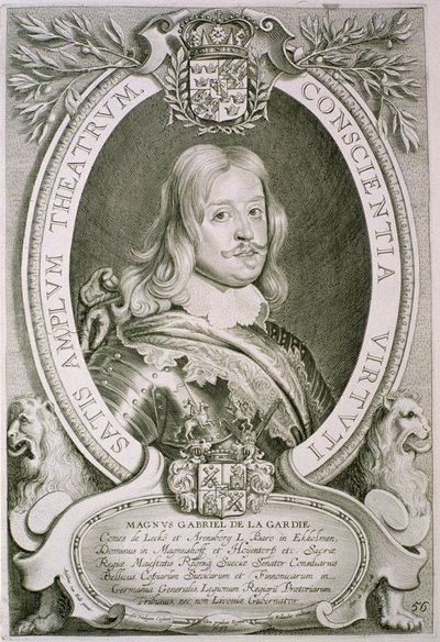 マグヌスガブリエル（1622-86）ペトリュスデイオデによって彫刻された「Portraits des Hommes Illustres」からのカウントドゥラガーディ、1706年発行 作： Anselmus van Hulle