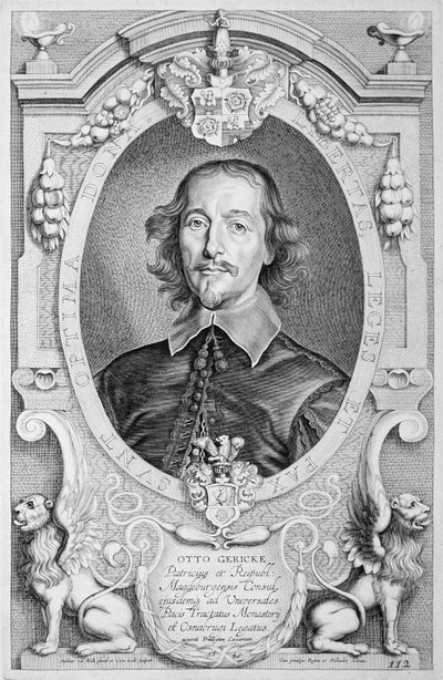 「イラストリアスな男性の肖像」からのオットーフォンゲリケ（1602-86）、1706年発行 作： Anselmus van Hulle