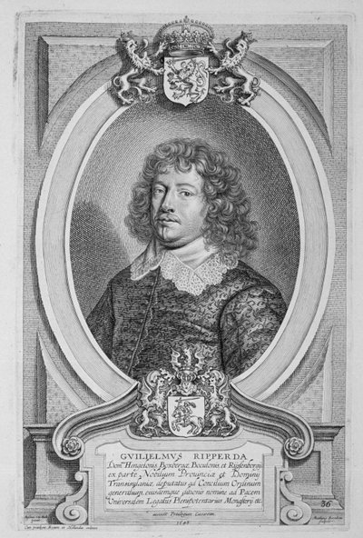 ウィレムリッパーダ（1600〜69年）、「イラストリアスメンズの肖像」、1706年発行 作： Anselmus van Hulle