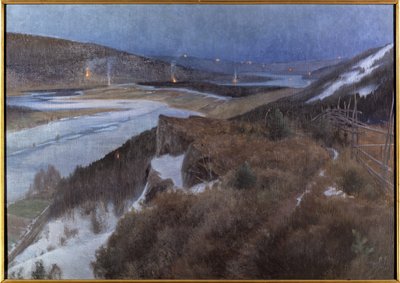 Nuit de Walpurgis a Bergslagen - Schultzberg, Anshelm Leonard (1862-1945). キャンバスに油彩 作： Anshelm Schultzberg