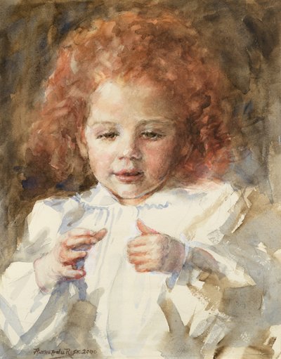 小さな女の子のカウント、2000年（水彩） 作： Anthea Durose