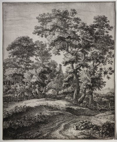 6 つの大きな直立風景: 休息中の母と 3 人の子供 作： Anthonie Waterloo