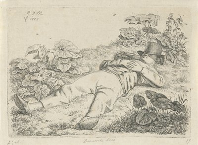 草の中に横たわる男 Drentsche farmer (オブジェクトのタイトル) 作： Anthonie Willem Hendrik Nolthenius de Man