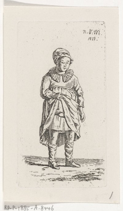 スカートを持ち上げる女の子 作： Anthonie Willem Hendrik Nolthenius de Man