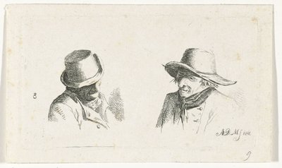 帽子をかぶった二人の男 作： Anthonie Willem Hendrik Nolthenius de Man