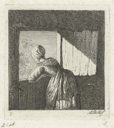 一番下のドアにもたれる女性 作： Anthonie Willem Hendrik Nolthenius de Man