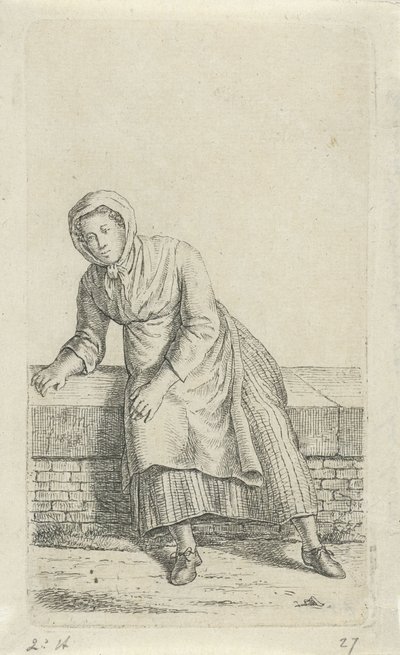 壁に座る女性 スタディフィギュア12体（シリーズタイトル） 作： Anthonie Willem Hendrik Nolthenius de Man