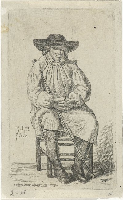 杖を持って座っている男 スタディフィギュア12体（シリーズタイトル） 作： Anthonie Willem Hendrik Nolthenius de Man