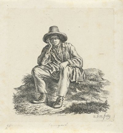 頭を支えて座っている男性 作： Anthonie Willem Hendrik Nolthenius de Man